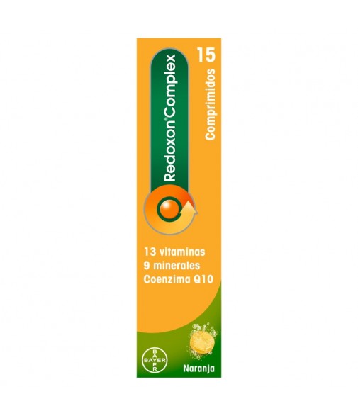 Redoxon Complex Vitaminas y Minerales Sabor Naranja 15 Comprimidos Efervescentes