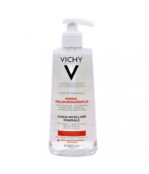 Vichy Pureté Thermale Agua Micelar Mineral Rostro y ojos Piel Sensible 400ml