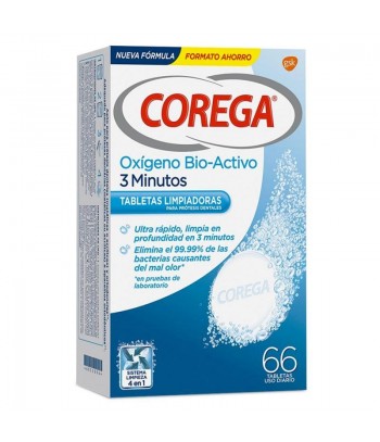 Corega Oxígeno Bio-Activo 66 Tabletas Para Prótesis Dentales
