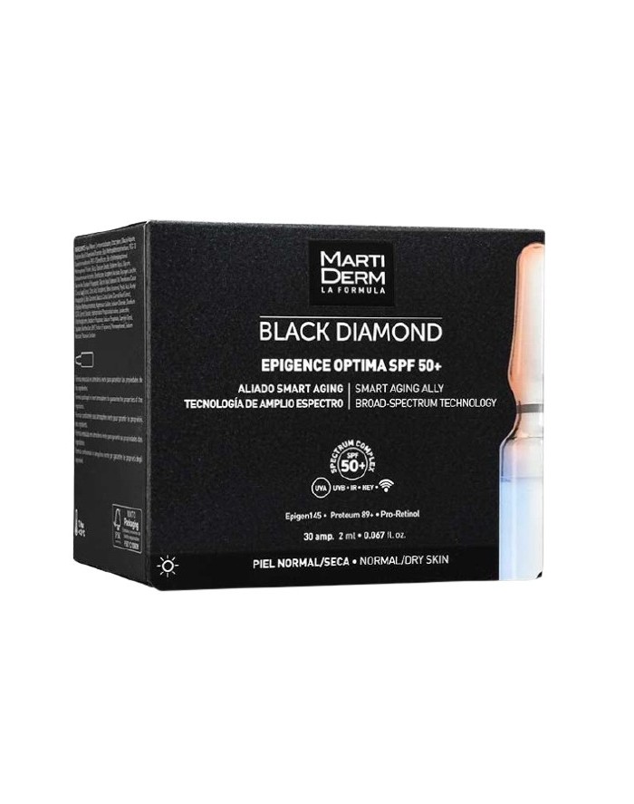 Martiderm Black Diamond Epigence Optima SPF 50+ Piel Normal Seca 30 Ampollas