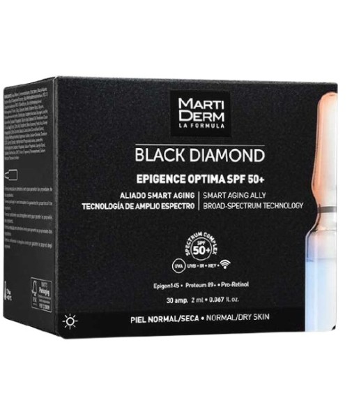 Martiderm Black Diamond Epigence Optima SPF 50+ Piel Normal Seca 30 Ampollas