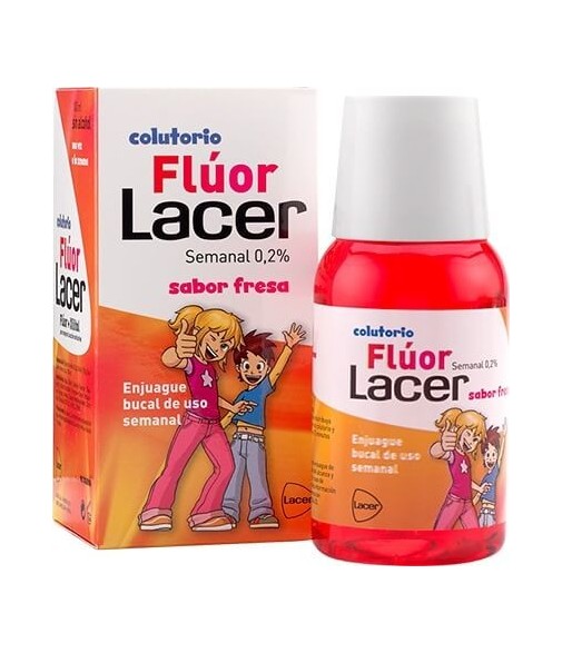 Lacer Junior Colutorio Semanal 0.2% Flúor Sabor Fresa 100ml