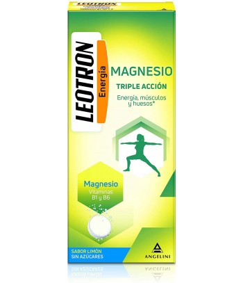 Leotron Vitalidad Magnesio Triple Acción Energía Músculos y Huesos Sabor Limón 30 Comprimidos Efervescentes