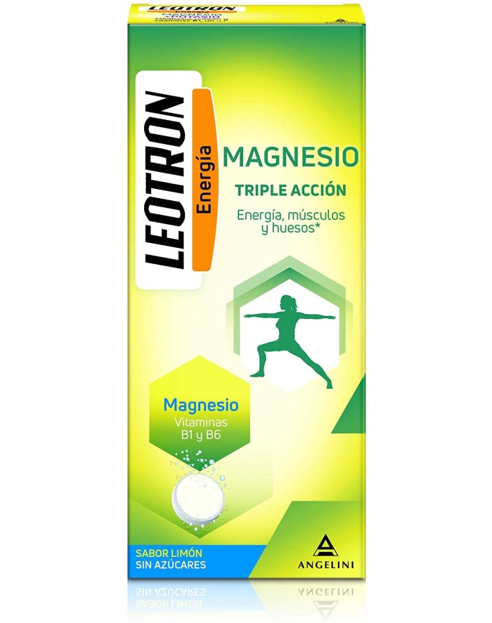 Leotron Vitality Magnesium Triple Action Energy Muscles and Bones Lemon Flavor 30 Effervescent Tablets