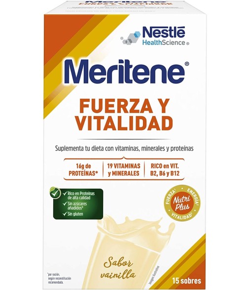 Meritene Strength Energy and Vitality Vanilla Flavor Shake 15 Sachets