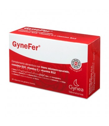 GyneFer Hierro Microencapsulado, Coenzima Q10, Vitamina C y B12 30 Cápsulas