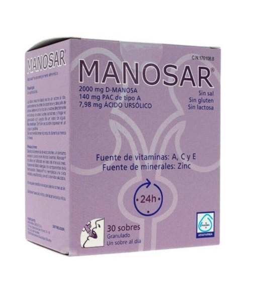 Manosar Complemento Alimenticio Para Infecciones Urinarias 30 Sobres