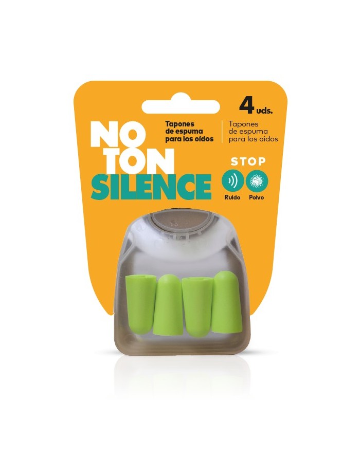 NoTon Silence Tapones de Espuma para los Oídos Stop Ruido y Polvo 4 Unidades