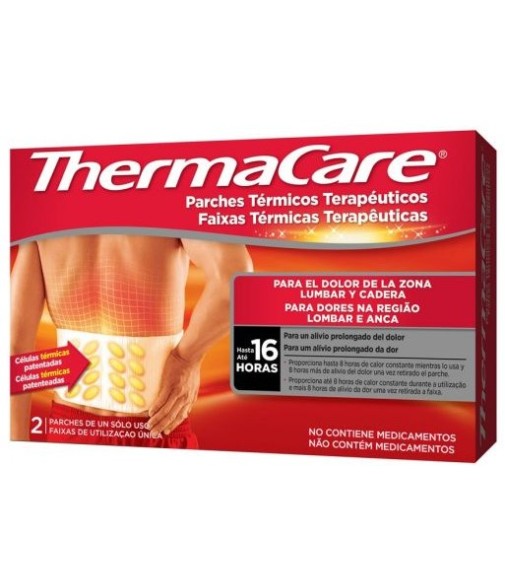 Thermacare Parches Térmicos Terapeúticos para el Dolor Lumbar y Cadera Hasta 16 Horas 2 Parches