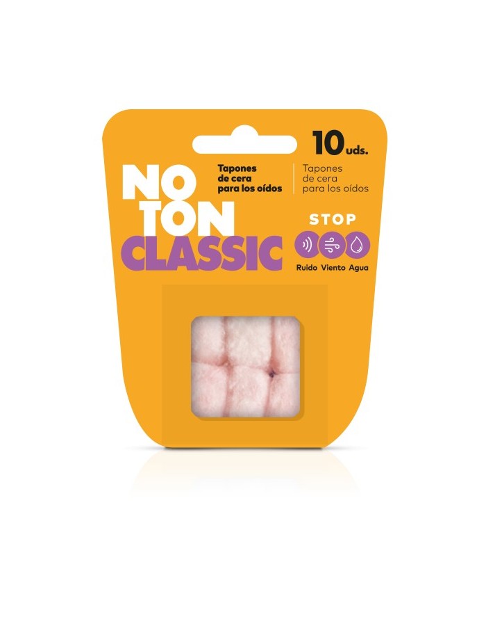NoTon Classic Wax Ear Plugs Stop Noise Wind and Water 10 Units