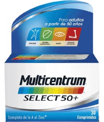 Multicentrum Select 50+ Multivitamínico y Multimineral de la A al Zinc 30 Comprimidos