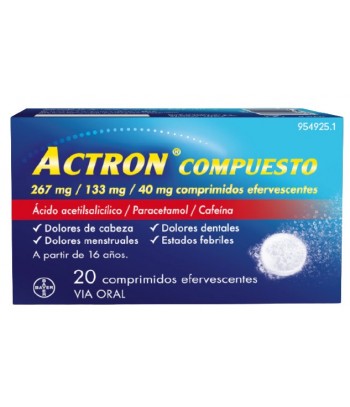 Actron Compuesto 267 mg / 133 mg / 40 mg 20 Comprimidos Efervescentes