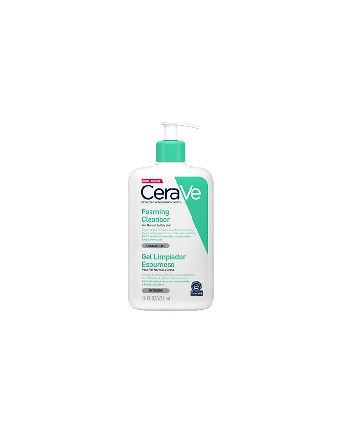 CeraVe Foaming Cleansing Gel Normal to Oily Skin Face and Body 473ml