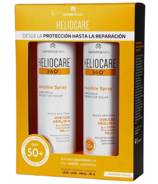 Heliocare 360º Invisible Spray SPF50+ Apto Pieles Sensibles Pack 2x200ml