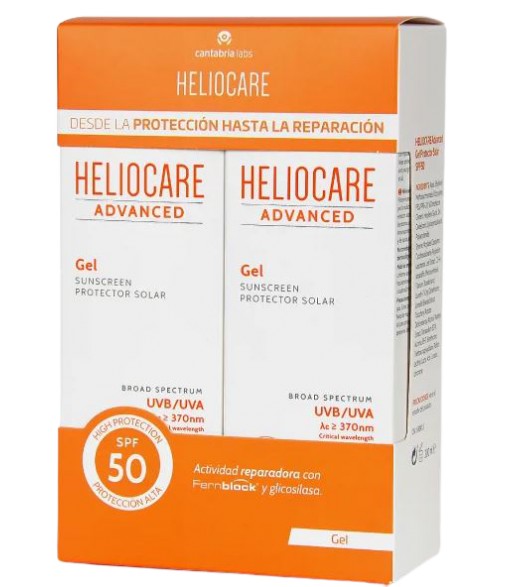 Heliocare Advanced Gel SPF50 Textura Gel Cara y Cuerpo Pack 2x200ml