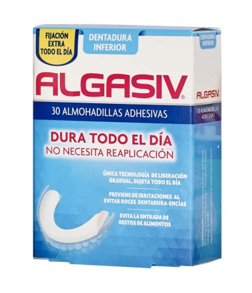 Algasiv Almohadillas Adhesivas Dentadura Inferior 30 Unidades