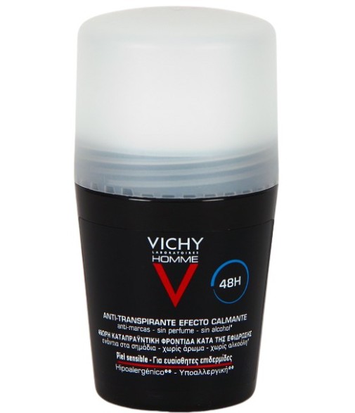 Vichy Hombre Desodorante Anti-Transpirante Efecto Calmante 48H Piel Sensible  50ml