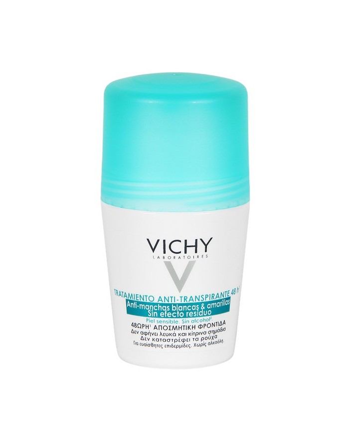 Vichy Desodorante Tratamiento Anti-Transpirante 48H Antimanchas Sin Efecto Residuos Piel Sensible 50ml