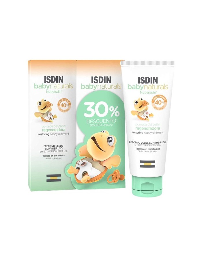 Isdin Baby Naturals Regenerating Diaper Ointment with 40% Zinc Oxide Pack 2x100ml
