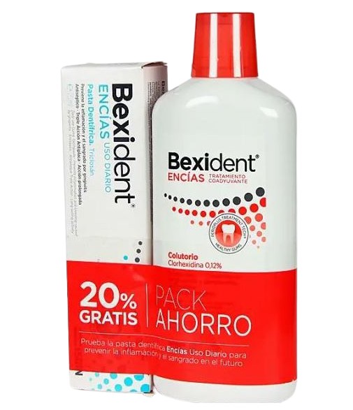 Bexident Pack Colutorio Encíascon CLorhexidina 0.12% 500ml + Pasta Dentífrica Encías Uso Diario 75ml