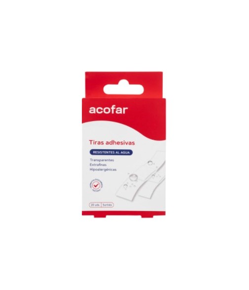 Acofar Transparent Waterproof Adhesive Bandages Assorted 20 Units
