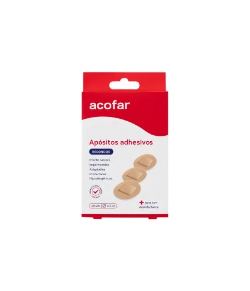 Acofar Apósitos Adhesivos Redondos Efecto Barrera 2.5cm 20 Unidades