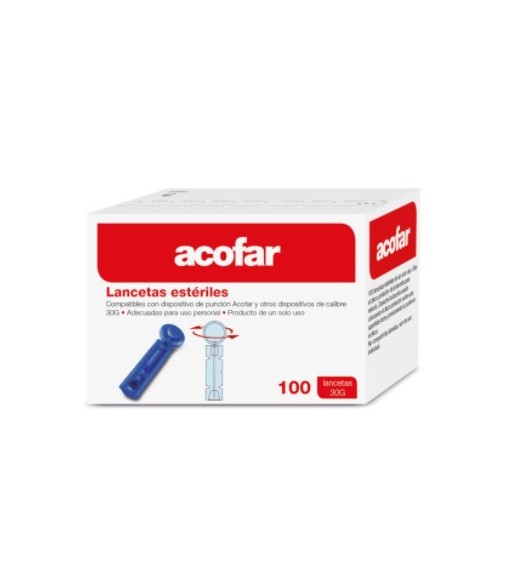 Acofar Lancetas Estériles 100 Unidades