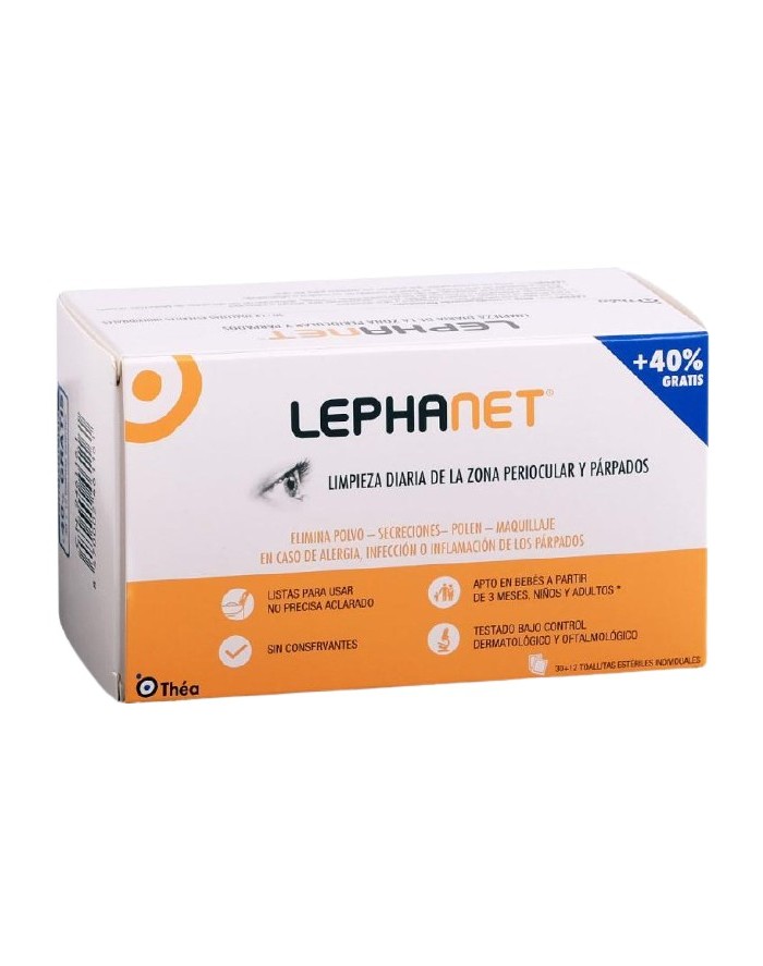 Lephanet Daily Cleansing of the Periocular Area and Eyelids 30+12 Individual Wipes