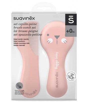Suavinex Hygge Baby Set Cepillo + Peine Color Rosa