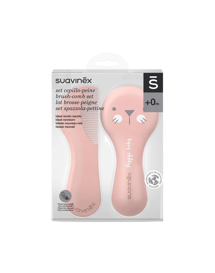 Suavinex Hygge Baby Set Brush + Comb Pink