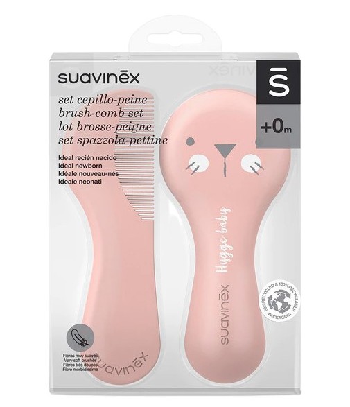 Suavinex Hygge Baby Set Brush + Comb Pink