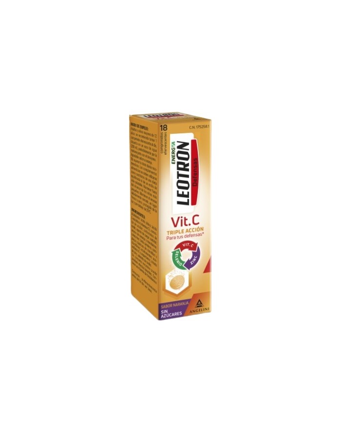 Leotron Defenses Vitamin C Triple Action Orange Flavor 18 Effervescent Tablets