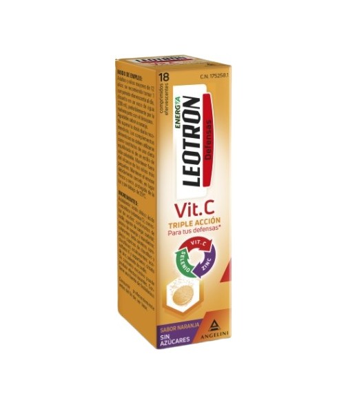 Leotron Defenses Vitamin C Triple Action Orange Flavor 18 Effervescent Tablets
