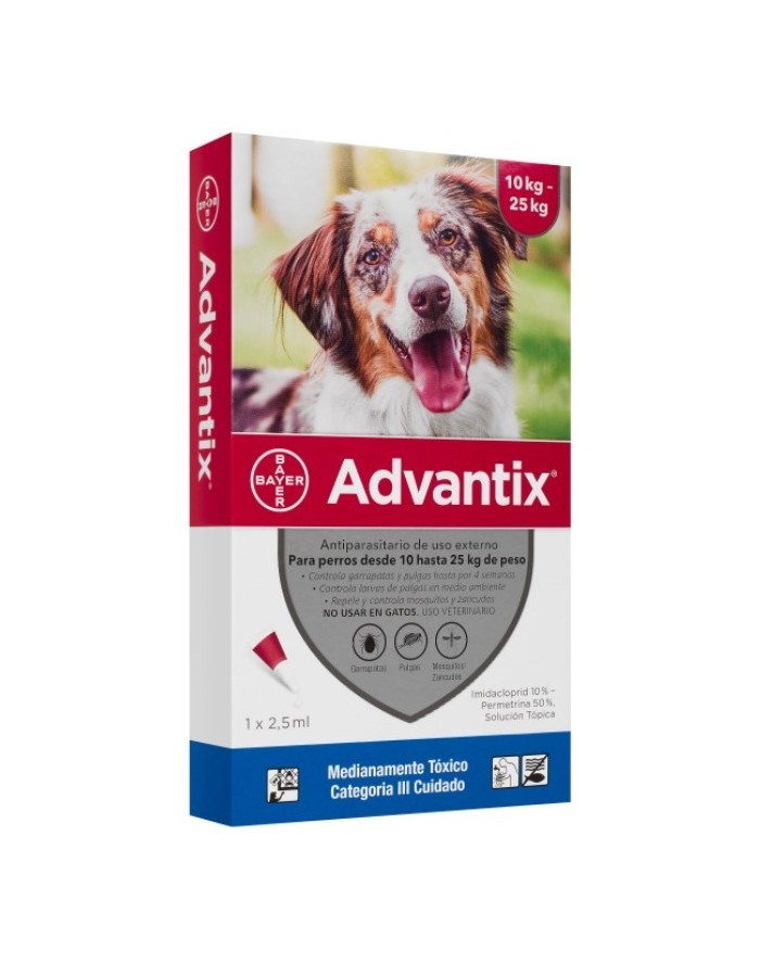 Advantix Pipettes for Dogs 10/25 Kilos 4 Units x 2.5ml