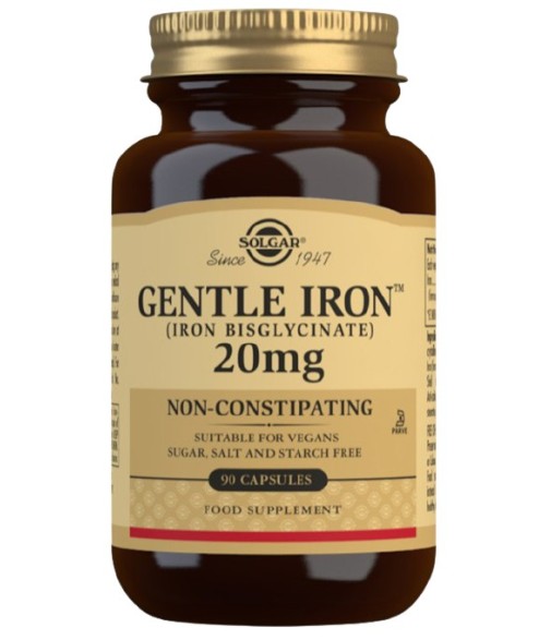 Solgar Hierro Gentle™ Bisglicinato 20mg 90 Cápsulas Vegetales