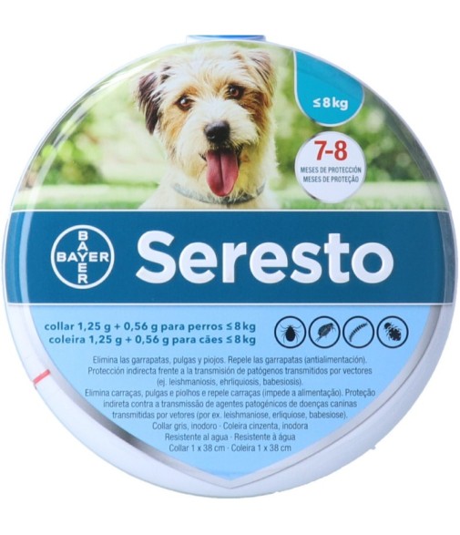Seresto Collar Para Perros 0-8 Kilos 38cm 1 Unidad