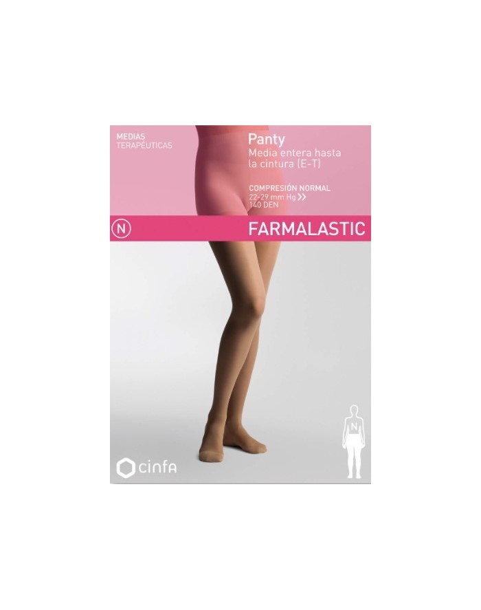 Farmalastic Pantyhose Full Length Up to the Waist Normal Compression 140 DEN Beige Color Medium Size