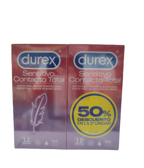 Durex Preservativos Sensitivo Contacto Total Ultra Fino Pack 12+12 Unidades