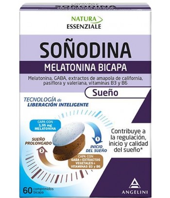 Soñodina Melatonina Bicapa con GABA Sueño 60 Comprimidos Bicapa