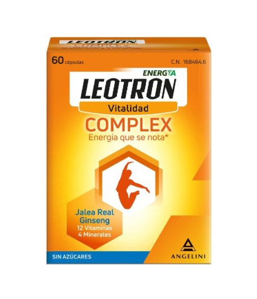 Leotron Complex Energía Jalea Real Ginseng 12 Vitaminas 4 minerales 60 Cápsulas