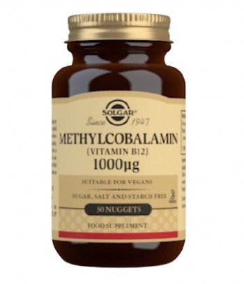 Solgar Vitamina B12 1000μg (Metilcobalamina) 30 Comprimidos Masticables