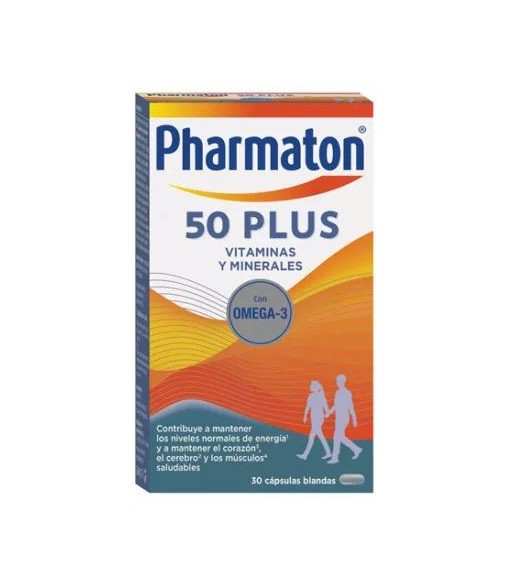 Pharmaton 50 Plus Vitaminas y Minerales Con Omega-3 30 Cápsulas