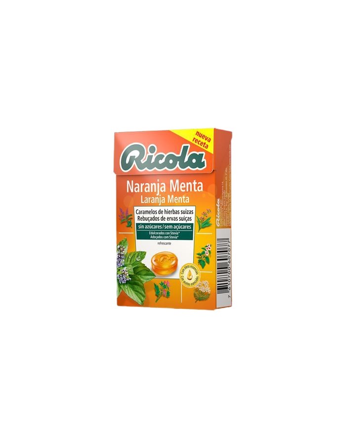 Ricola Caramelos de Naranja Menta Sin Azúcares 50g