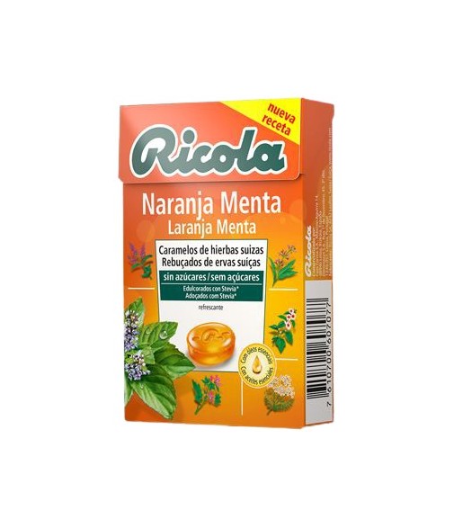 Ricola Caramelos de Naranja Menta Sin Azúcares 50g