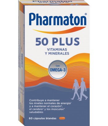 Pharmaton 50 Plus Vitaminas y Minerales Con Omega-3 60 Cápsulas
