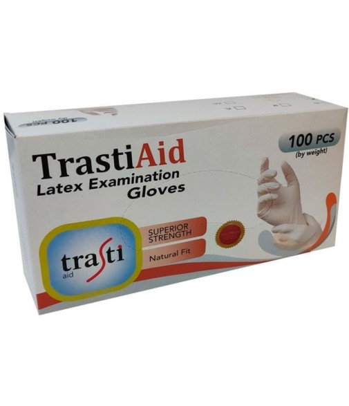 Powder-Free Latex Gloves Size L Trastiaid 100 Units