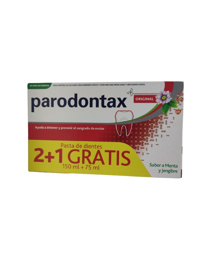 Parodontax Original Pack 3 Units of 75 Milliliters Mint and Ginger Flavor