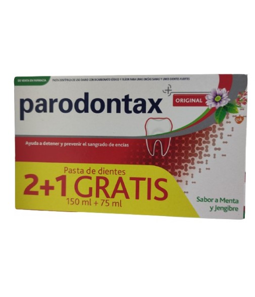 Parodontax Original Pack 3 Units of 75 Milliliters Mint and Ginger Flavor