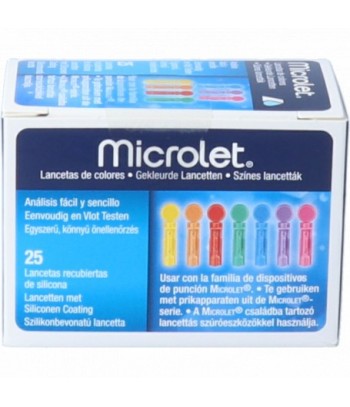 Microlet Lancetas de Colores 25 Unidades