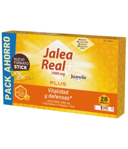 Juanola Royal Jelly Plus 1000mg Vitality and Defenses 28 Sticks